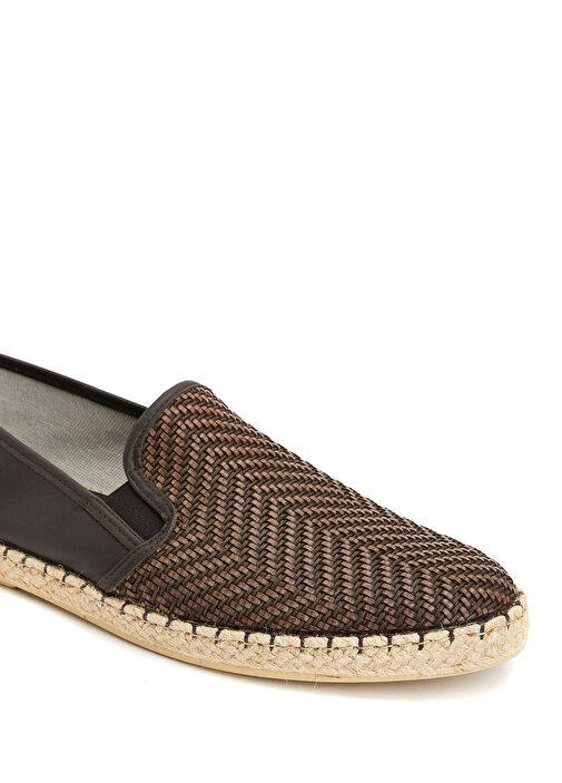 Kahverengi Erkek Deri Espadril - Görsel 6
