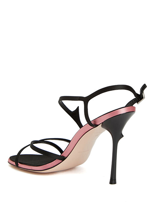 Epine Siyah Kadın Saten Sandalet - Görsel 4