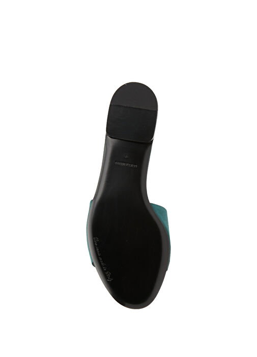 Yeşil Taşlı Kadın Saten Terlik - Görsel 6