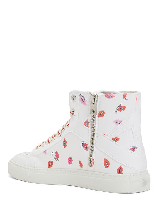Beyaz Desenli Kadın Sneaker - Görsel 4