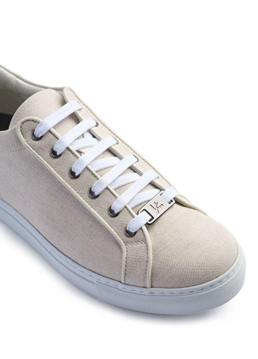 Bej Erkek Keten Sneaker - Görsel 5