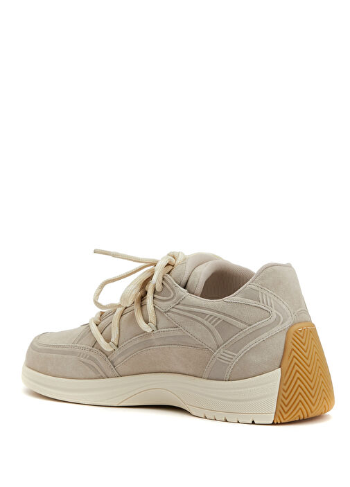 Bej Erkek Deri Sneaker - Görsel 4