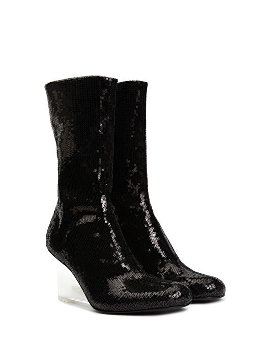 Siyah Gri Payetli Kadın Bot - Görsel 3