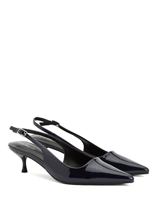 Lacivert Bantlı Topuklu Ayakkabı - Görsel 3