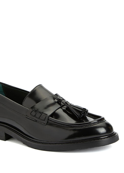 Siyah Kadın Deri Loafer - Görsel 7