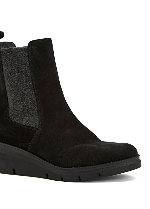 Siyah Lastikli Kadın Deri Bot - Görsel 7