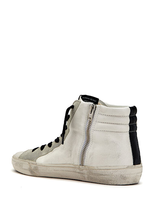 Slide Kahverengi Beyaz Kadın Deri Sneaker - Görsel 4