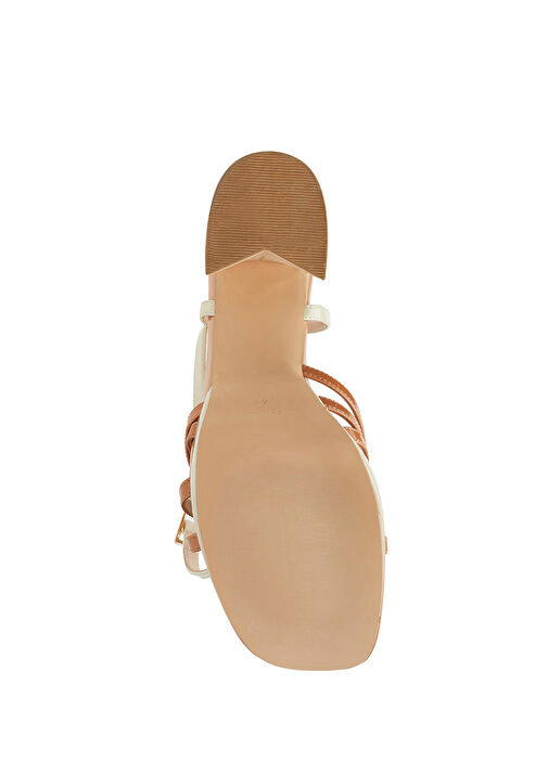 Krem Kadın Deri Sandalet - Görsel 6