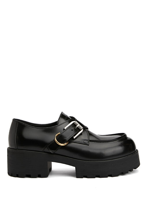 Siyah Kadın Deri Loafer - Görsel 2