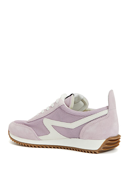 Retro Lila Kadın Deri Sneaker - Görsel 4