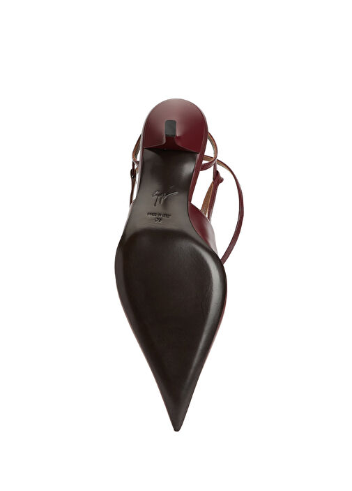 Bordo Deri Topuklu Ayakkabı - Görsel 6