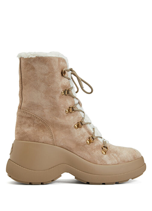 Camel Logo Detaylı Kadın Süet Bot - Görsel 2