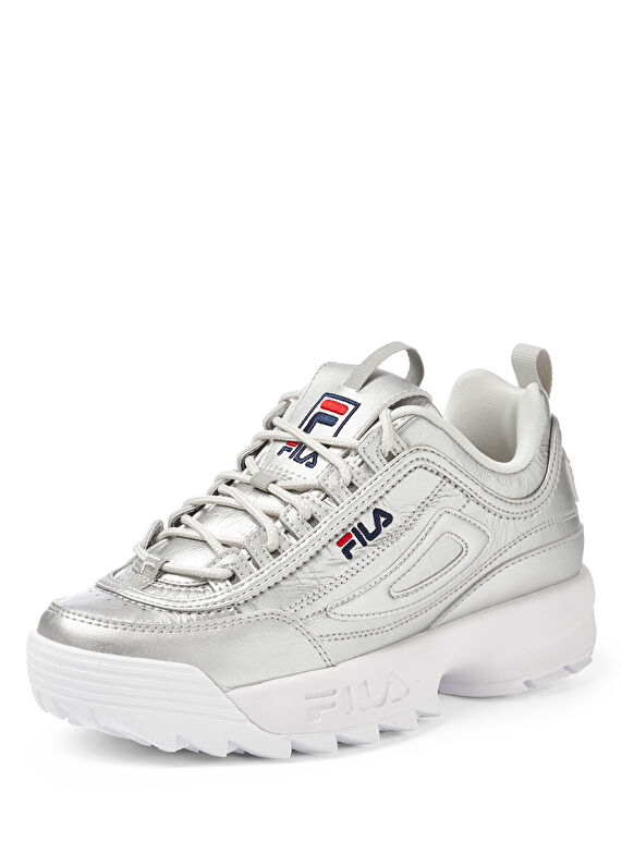 fila disruptor low silver