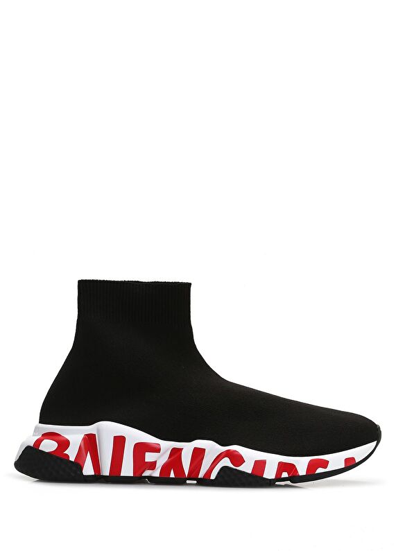 Balenciaga Siyah Kadin Graffiti Speed Siyah Kirmizi Kadin Sneaker 764058 Beymen