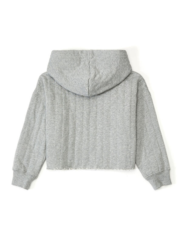 Golden Goose Gri Kapüşonlu Kız Çocuk Sweatshirt - 2