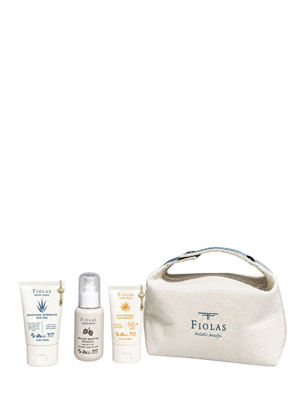 Fiolas Daily Mineral Sun Protect SPF 50+ + SOS Gel + Roucou Fruit Bronze Booster Oil + Bag Set - 1