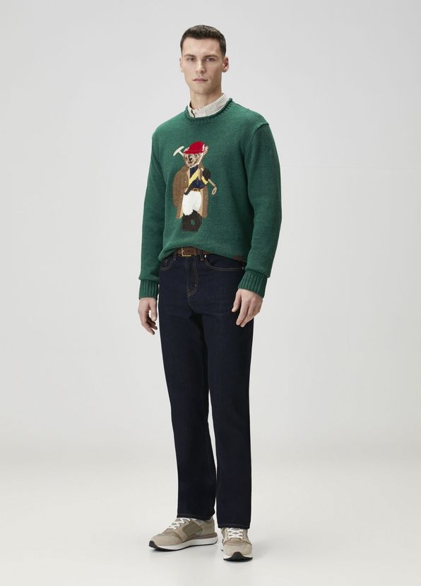 Polo Ralph Lauren Green Teddy Bear Jacquard Linen Sweater - 2