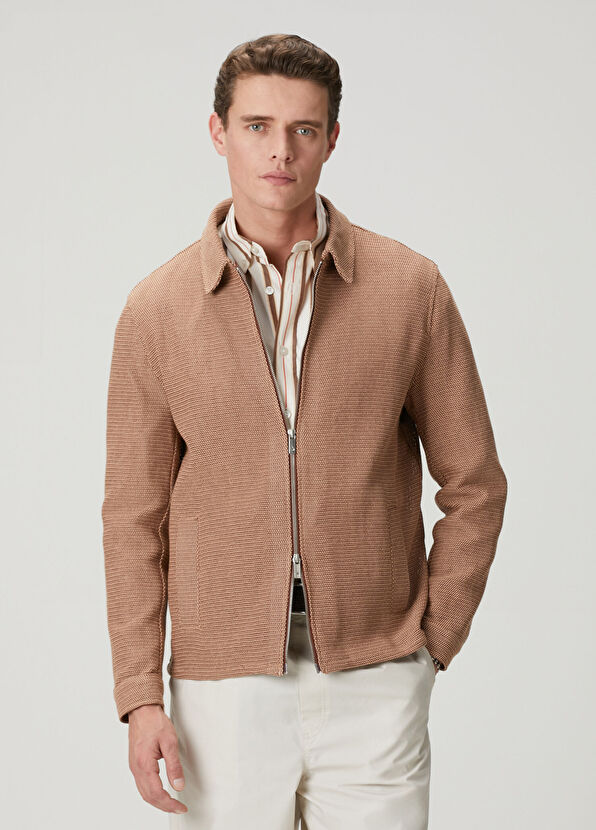 Beymen Club Kahverengi Pudra Örgü Görünümlü Ceket - 1