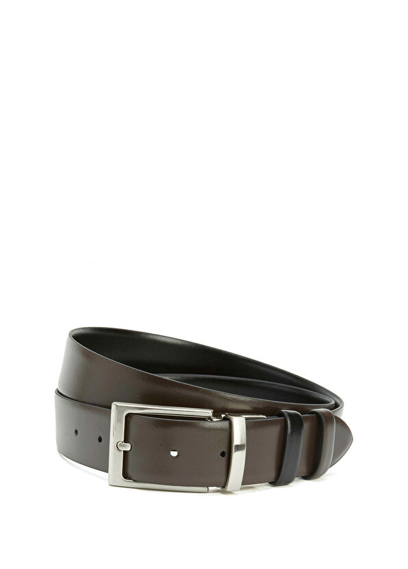 Beymen Club Black Brown Double Sided Men's Leather Belt - 2
