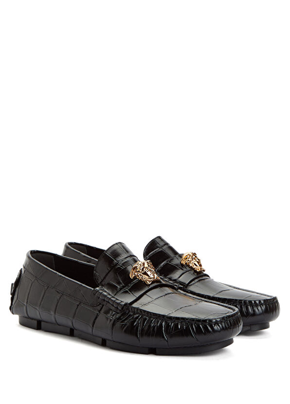 Versace Black Men's Leather Driver - 2