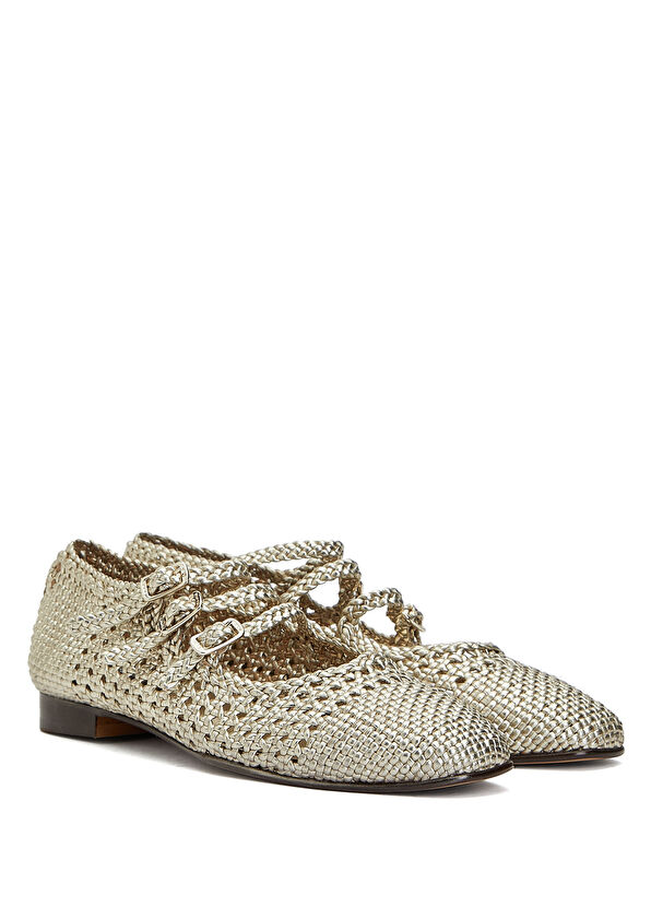 Carel Ariana Silver Women's Leather Ballet Flats - 2