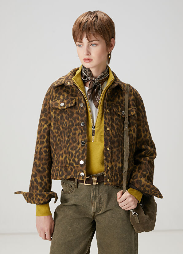 Beymen Club Khaki Leopard Print Jacket - 1