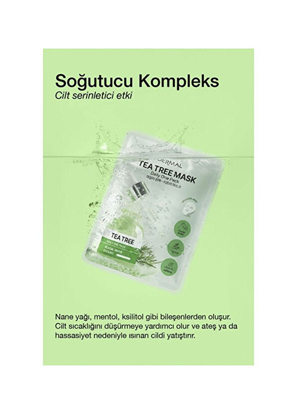 Dermal Tea Tree Çay Ağacı Kuru ve Yorgun Ciltler İçin Nemlendirici ve Canlandırıcı Kore Maskesi 23 gr 3 Adet - 3