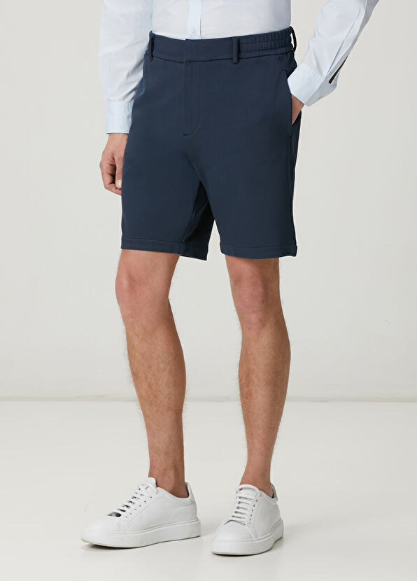 Beymen Club Navy Blue Interlock Shorts - 2