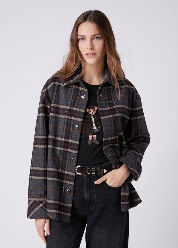 Beymen Club Grey Plaid Hotfix Wool Over Shirt - 1