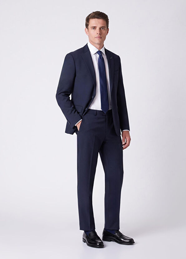 Beymen Club Navy Blue Wool Thin Classic Suit - 3