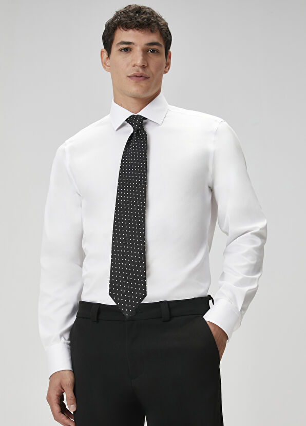 Beymen Club Slim Fit Beyaz Armürlü Non-iron Gömlek - 2