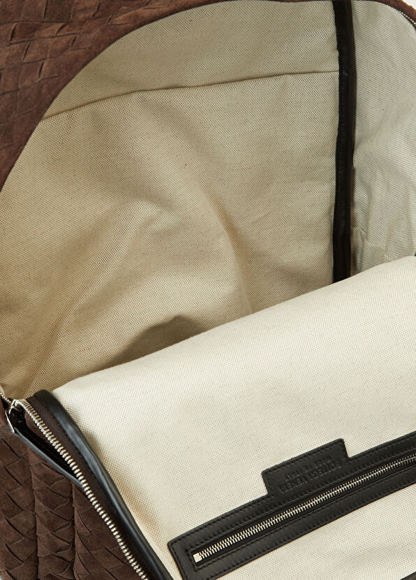 Kahverengi Erkek Süet Sırt Çantası - Görsel 6