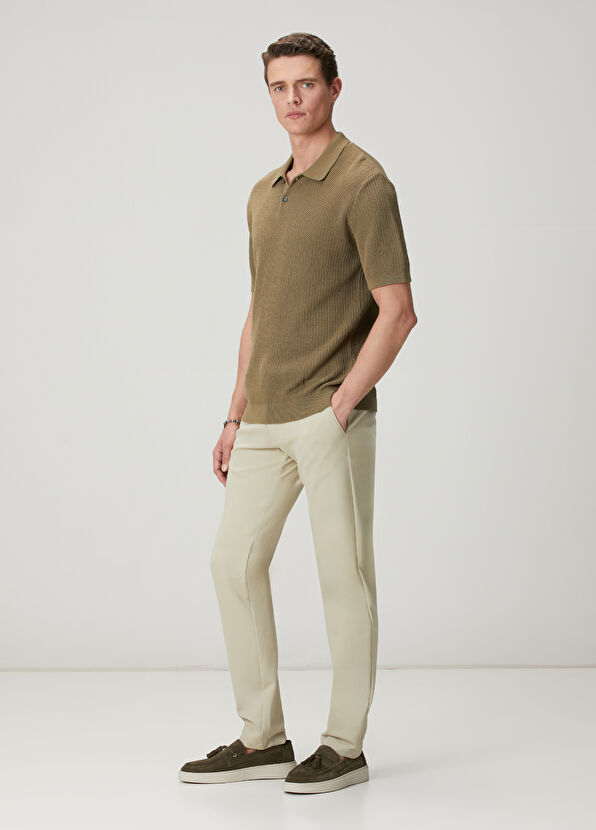 Beymen Club Green Polo Short Sleeve Textured Sweater - 3