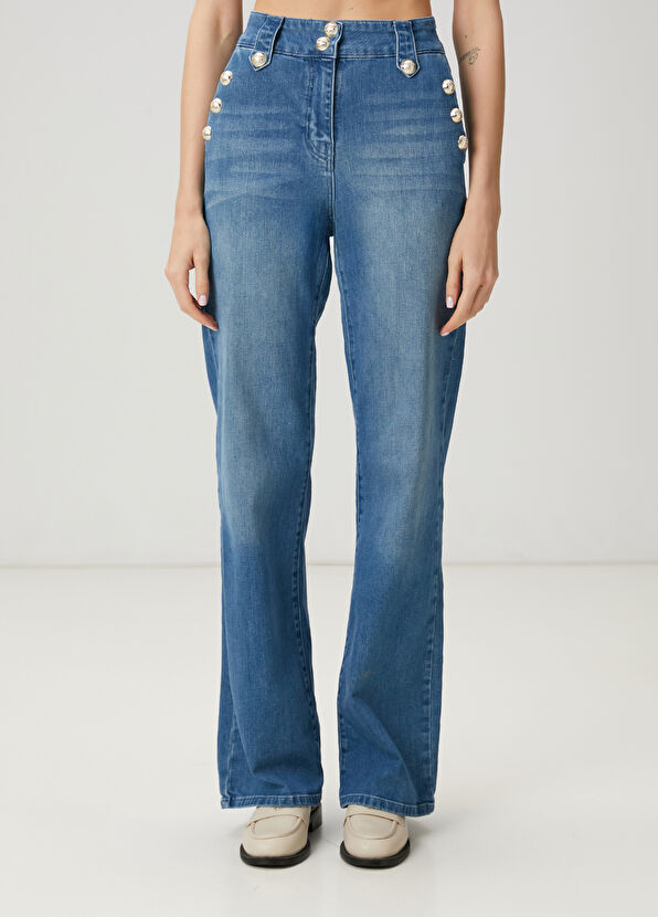 Beymen Club Mavi Flared Jean Pantolon - 2