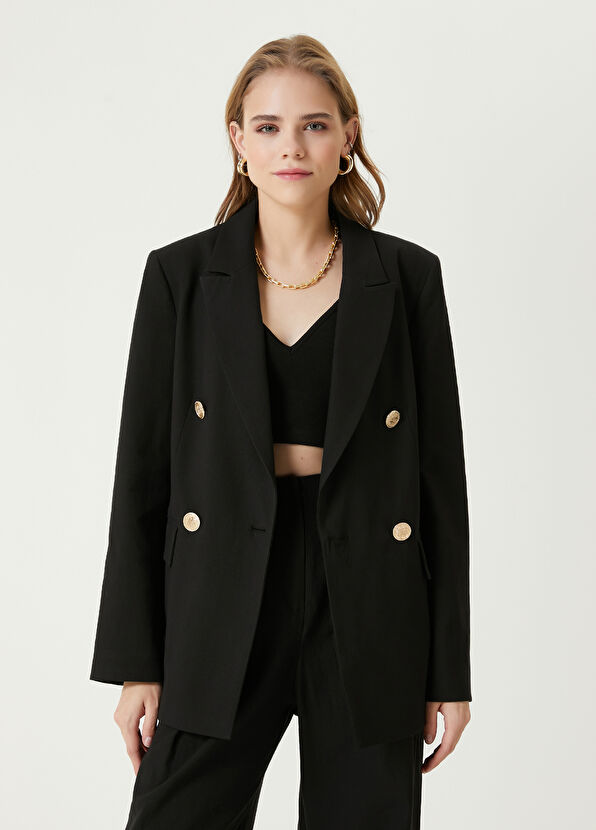 Beymen Club Siyah Keten Blazer - 1