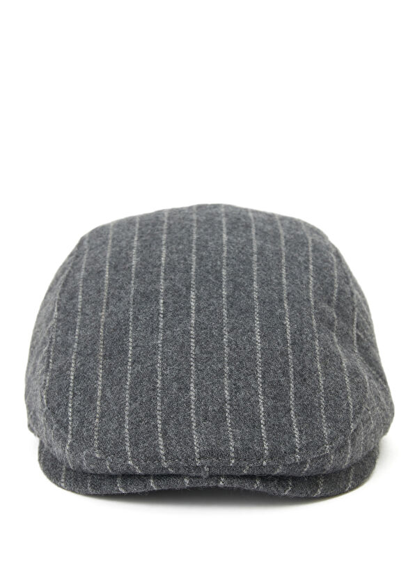 Beymen Club Grey Striped Men's Wool Hat - 1