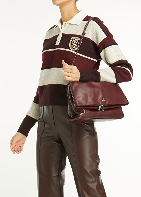 Beymen Club Burgundy Women's Leather Shoulder Bag - 2