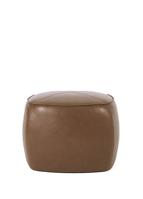 Sancakli Design Harigariga Puffy Tan Leather Pouf - 1