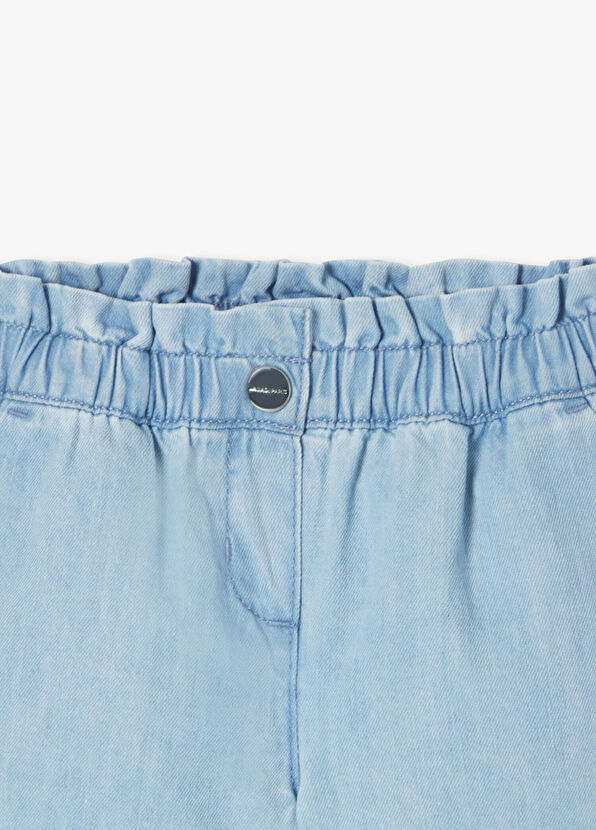 Jacadi Paris Açık Mavi Hafif Denim Kız Bebek Şort - 3