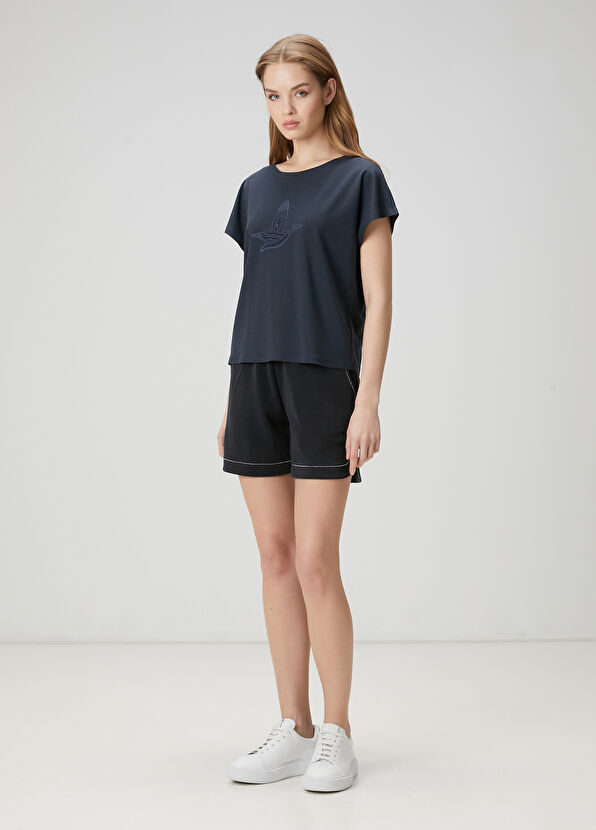 Beymen Club Navy Blue Seamless Logo Embroidered T-Shirt - 2