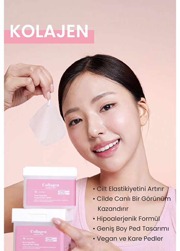 Dermal Collagen Moistfull Pad 120’li Kolajen İçerikli Nemlendirici ve Cilt Sıkılaştırıcı Tonik Ped 180 ml - 2