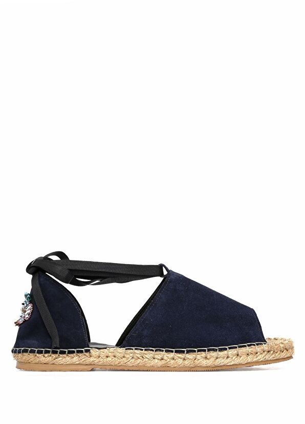 Beymen Club Lacivert Taş İşleme Detaylı Kadın Süet Espadril - 1
