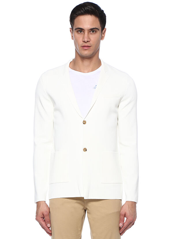 Beymen Club Beyaz Kelebek Yaka Ceket - 1