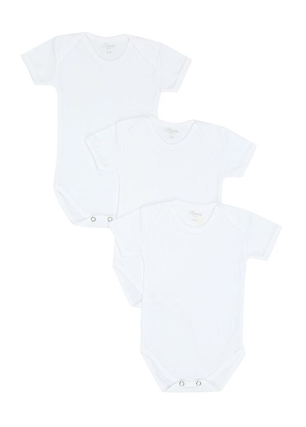 3lü Beyaz Unisex Bebek İç Giyim Tulum Seti - Görsel 2