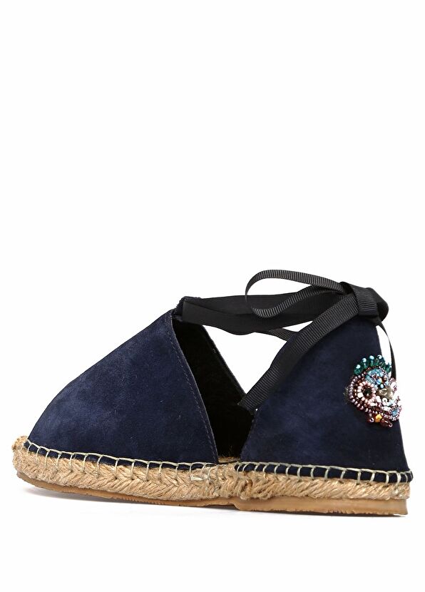 Beymen Club Lacivert Taş İşleme Detaylı Kadın Süet Espadril - 2