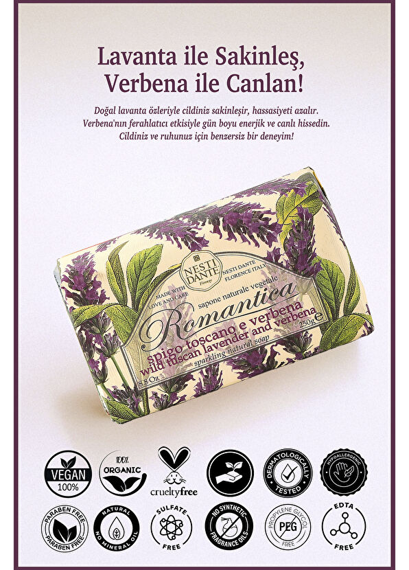 Nesti Dante Romantica Lavanta ve Mineçiçeği Vegan Cilt Bakım Sabunu 250 gr - 2