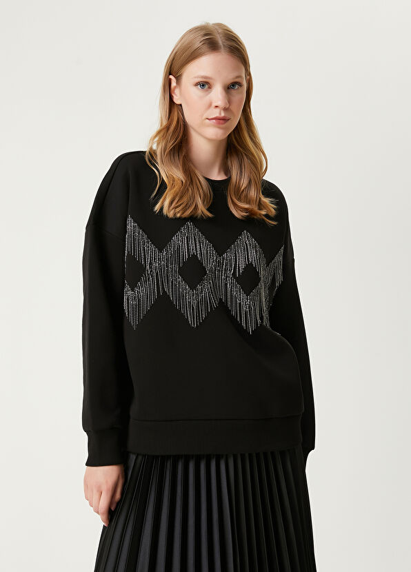 Beymen Club Black Chain Detailed Sweatshirt - 1