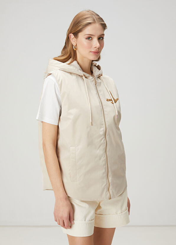 Beymen Club Beige Hooded Embellished Vest - 4
