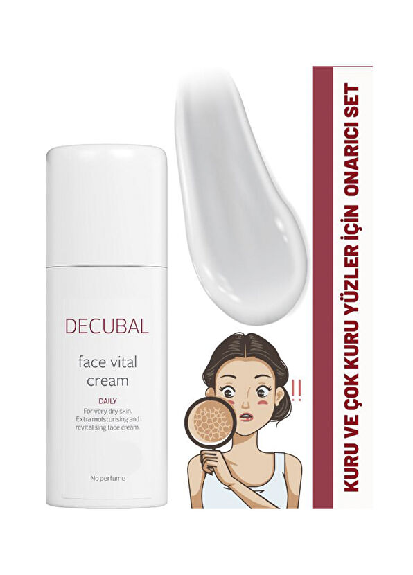 Decubal Basic Kuru ve Çok Kuru Ciltler İçin Onarıcı Krem Bakım Seti - 2
