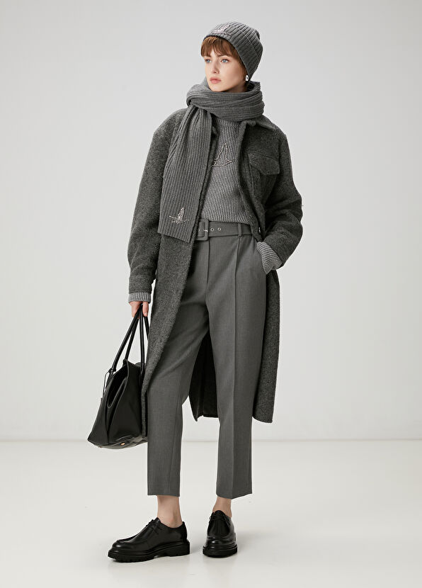 Beymen Club Grey Embellished Logo Wool Sweater - 2